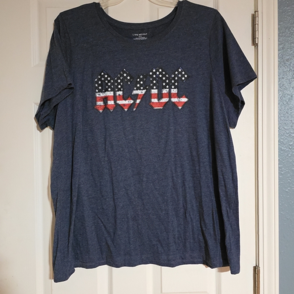 Lane Bryant Navy T-Shirt AC/DC Vintage Shirt Size 22/24 In Excellent Condition
